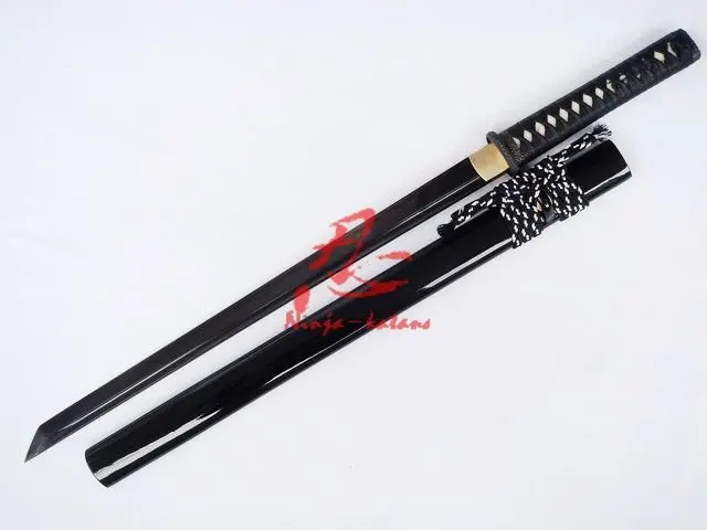 

handmade japanese ninja sword clay temperd 1095 steel with tungsten adsorb sharpened blade