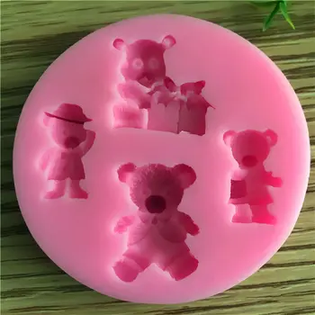 

3D Silicone Bear Shaped Baking Mold Fondant Cake Tool Chocolate Candy Cookies Pastry Soap Moulds D033
