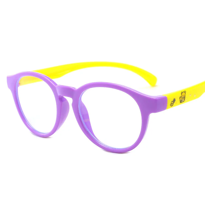 5161 новые детские противосиние очки для мальчиков и девочек круглые силиконовые модные очки зеркальные