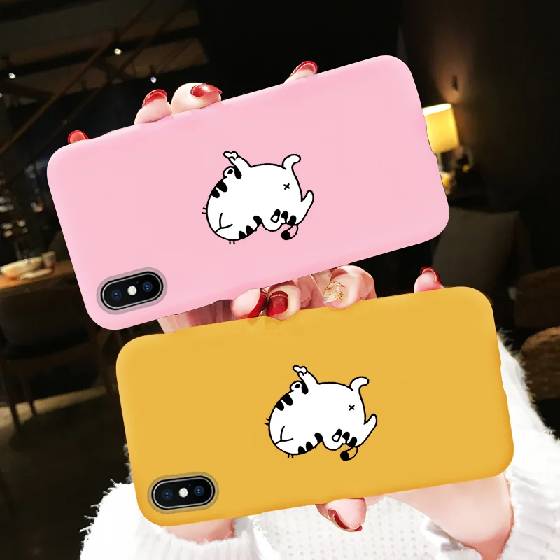 

Silicone Matte Colorful Cover For TPU iPhone X XS Max XR Dancing cat For iphone 6 6S 7 8 Plus Case Soft Coque For iPhone 6S Case