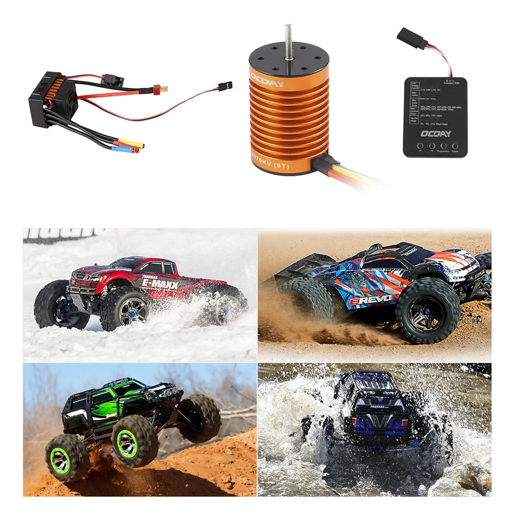 

9T 4370KV 4P Sensorless Brushless Motor Waterproof 60A Brushless Car Electronic Speed Control ESC Programming Board