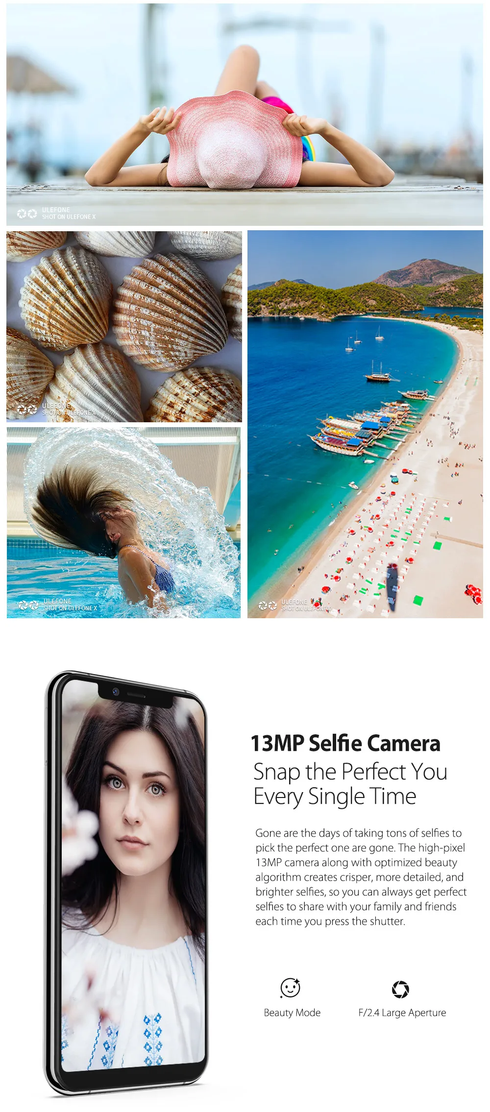 Ulefone X 5,8" HD+ смартфон MT6763, четыре ядра, Android 8,1 ram, 4 Гб rom, 64 ГБ, 16 МП, двойная задняя камера, Face ID, 3300 мАч, мобильный телефон