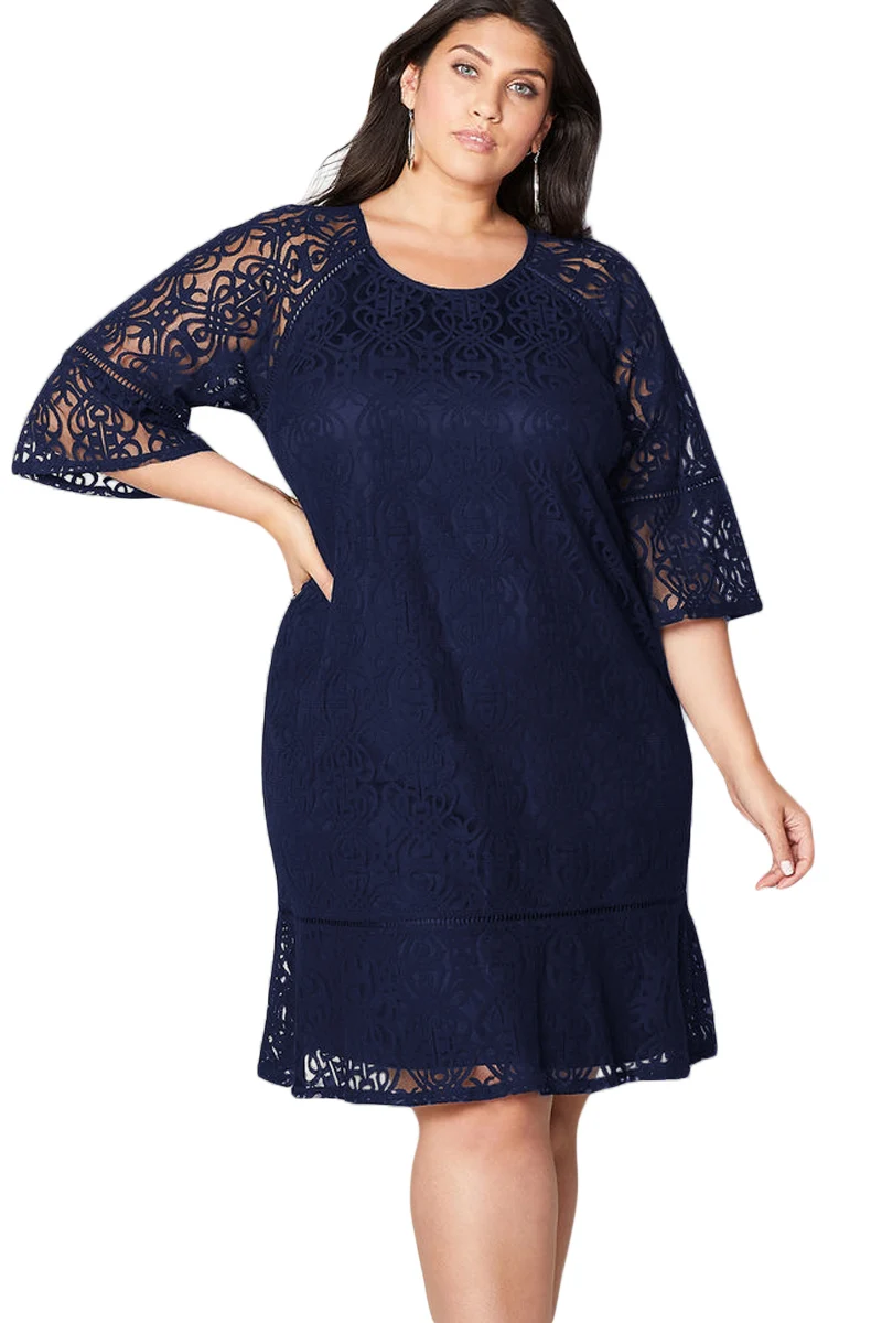 Navy-Crochet-Lace-Overlay-Plus-Size-Midi-Dress-LC220542-5-1