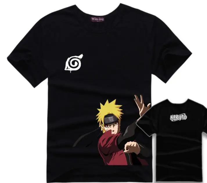 

Naruto T-shirt men cotton print t shirts anime tops tee