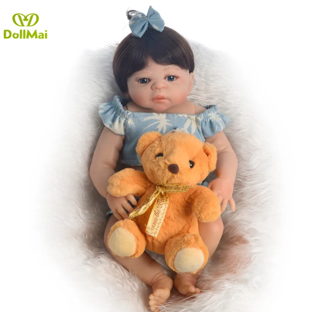 

19" 46cm bebes reborn de silicone real newborn baby girl doll toys can bathe toy dolls l.o.l surprises gift for child toys