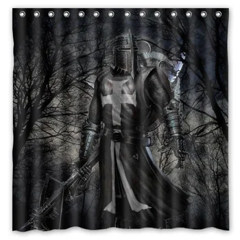 

Knights Templar Cross Shower Curtain Bath Curtains Waterproof Mildew Resistant Polyester Bathroom Curtain With Hooks 180*180cm
