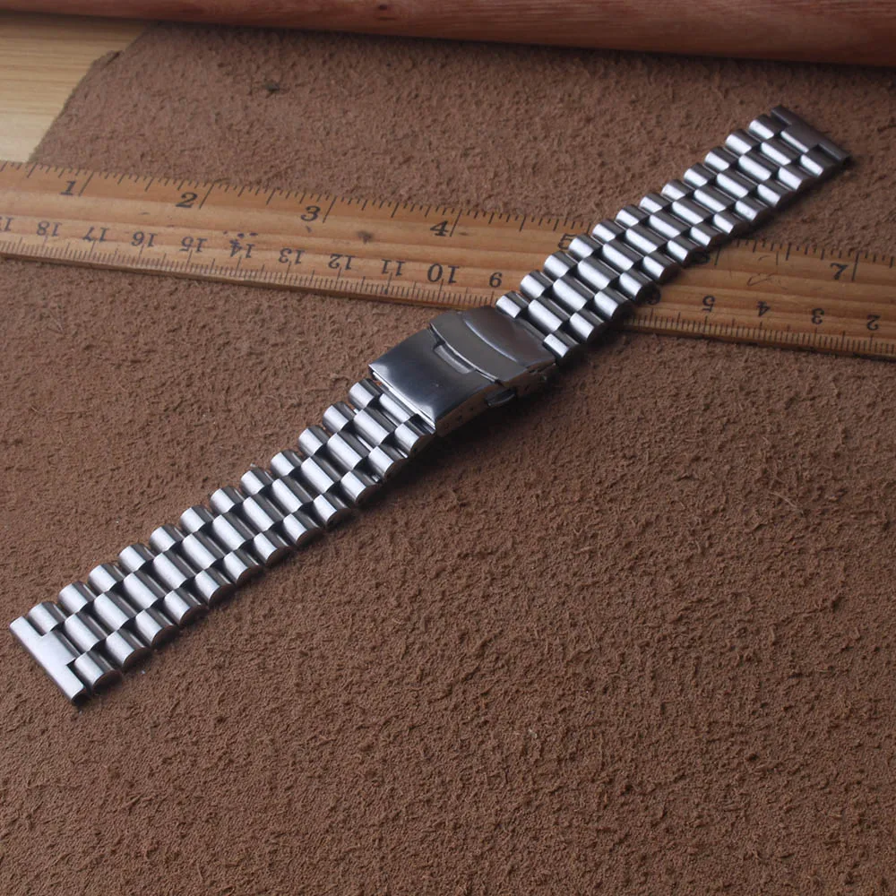 Prata Relógio de Aço Inoxidável Strap Reta
