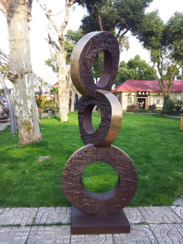 Round copper sculpture sculpture bronze art decor decoration Home