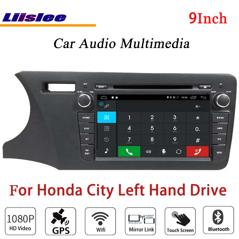 Best Liislee For Honda City 2014 LHD Stereo Android Radio DVD Player BT Wifi GPS MAP NAV Navigation 1080P System Original NAVI Design 2