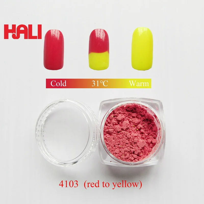

sell color to color thermochromic pigment,hot semsitive pigment powder,change powder,1 lot=10g 31C red to yellow, free shipping
