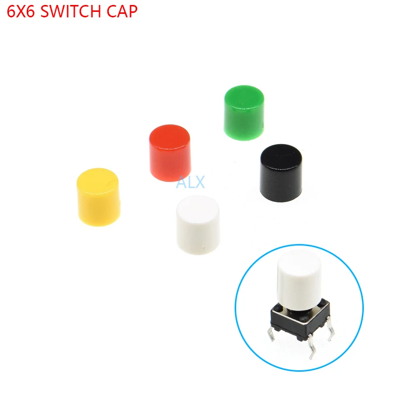 Round Tactile Switch Cap for 6x6mm Push Button Various Colors and Quantities 