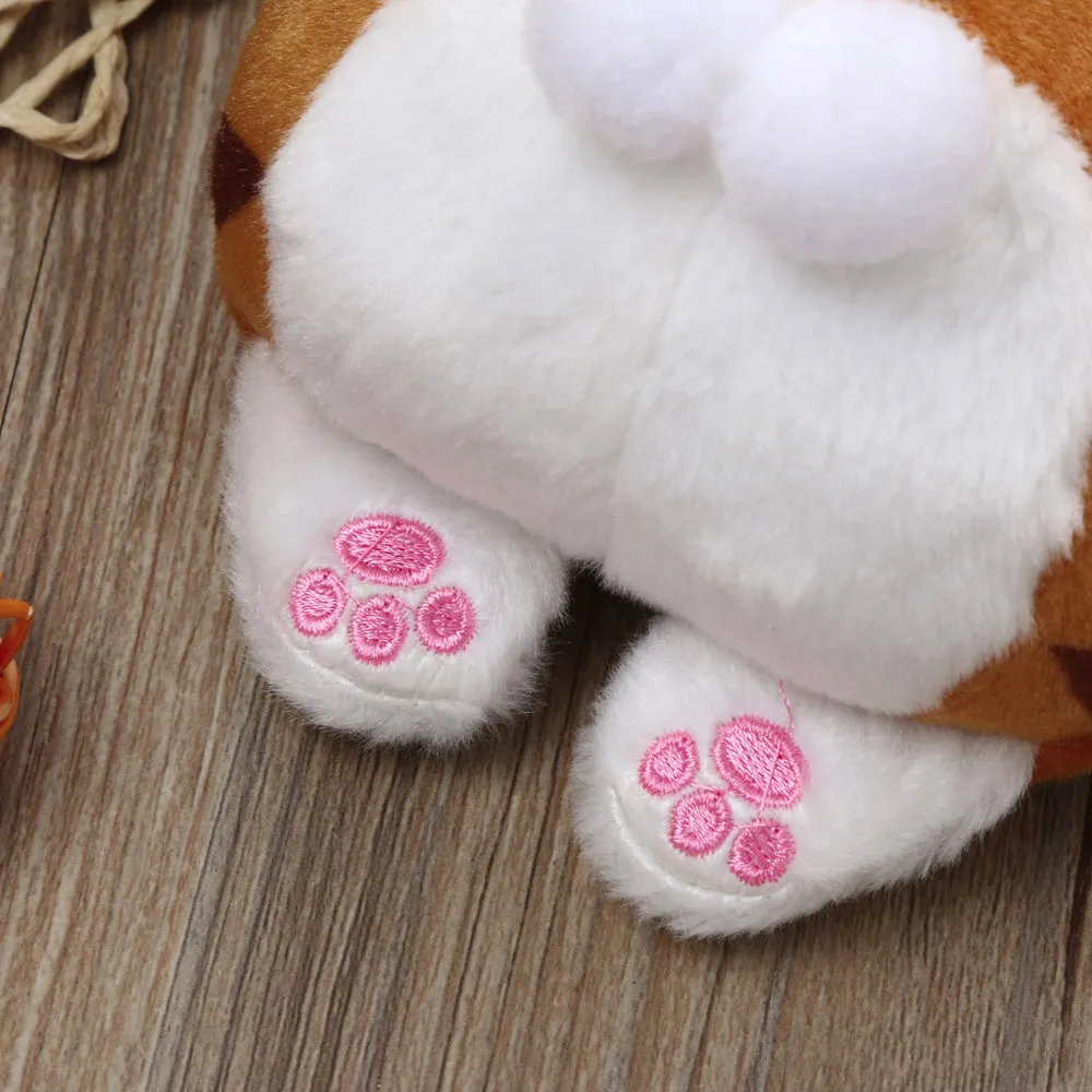 Новая мода Забавный милый кот ягодичный хвост плюшевый Кошелек для монет сумка маленький карман брендовый Кошелек для монет