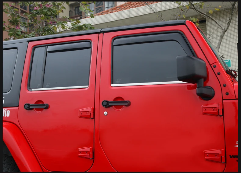Lsrtw2017 304 нержавеющая сталь окна автомобиля планки для Jeep Wrangler(JK) 2007- 2009 2010 2011 2012 2013
