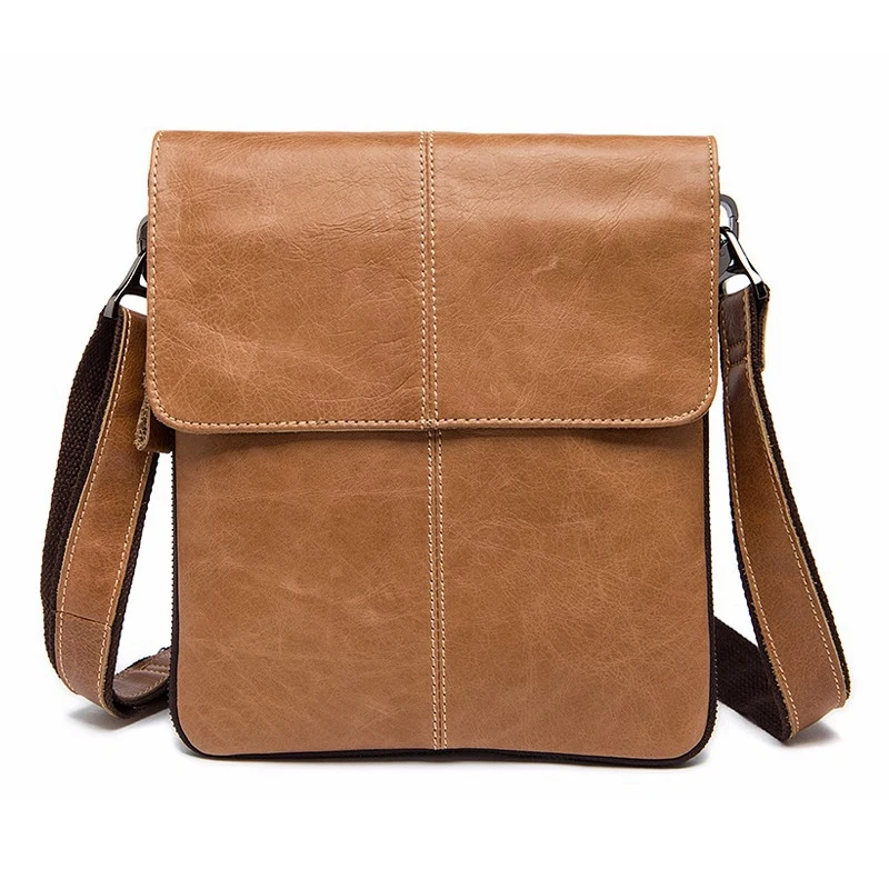 MVA мужская повседневная кожаная сумка через плечо маленькая сумка 8006 - Цвет: Brown