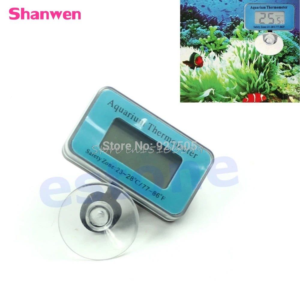 

Aquarium LCD Digital Thermometer Submersible Fish Tank Waterproof Vivarium Water -B119