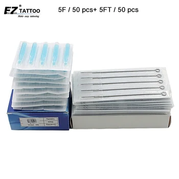 

Disposable Sterile 50 pc tattoo needles Flat 5F and 50pc Blue Tattoo Tips 5F Kit Tattoo Needles and Blue Tubes set 100 pcs/lot
