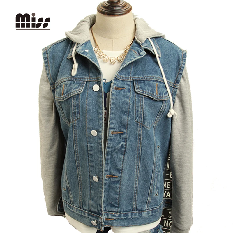 MISS 2022 Boyfriend Denim  Jacket  Women Hoodie  Jeans Casual 