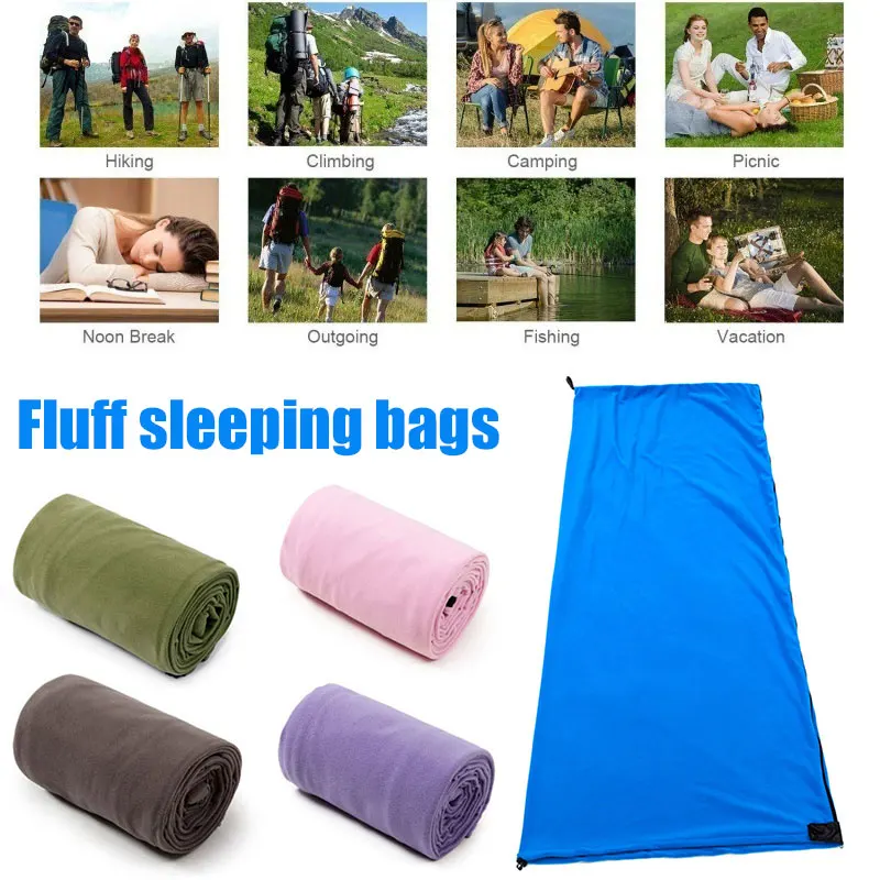 

Sleeping Bag Hotel Single Person Ultra-Fine High-Density Fleece Camping Tavern Soft Outdoor Sport Hike Travel Public House