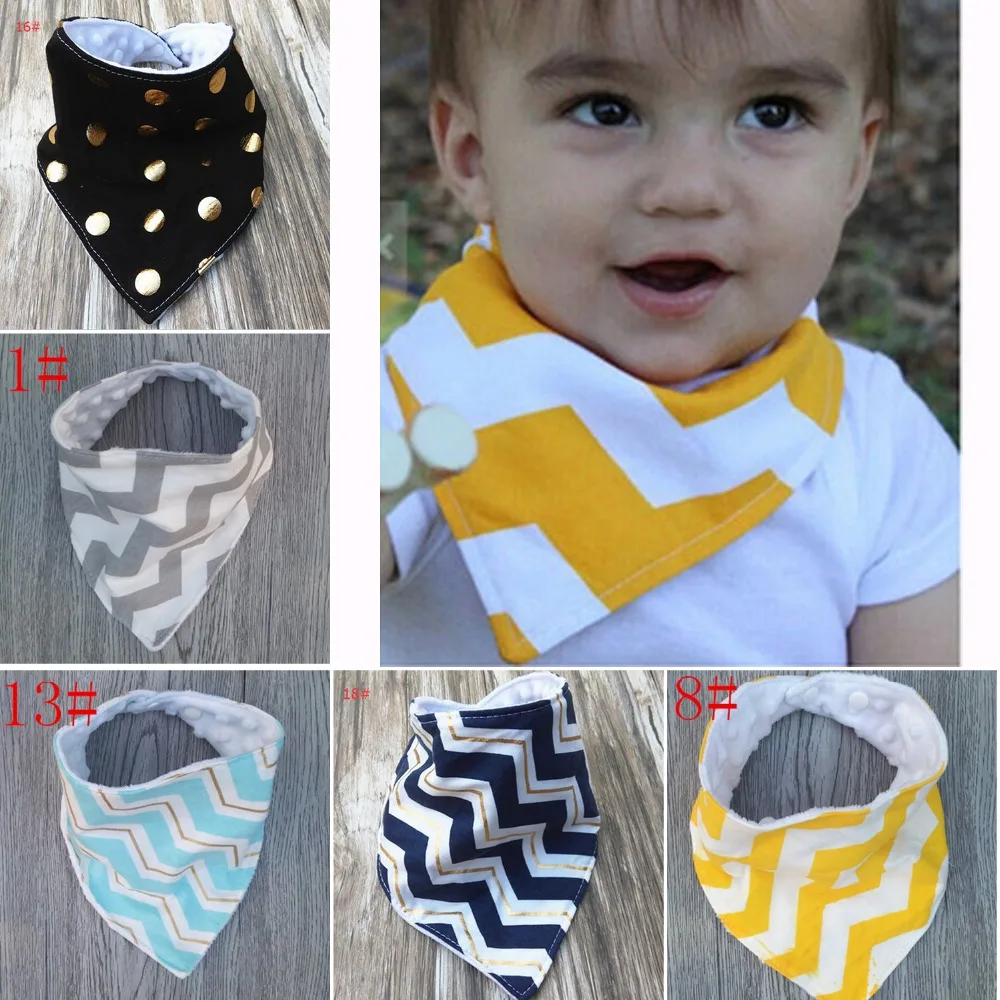 2017 New 1x Baby Bibs Cotton Minky Newborn Boy Girls Triangle Scarf Infant Saliva Towel Bandana