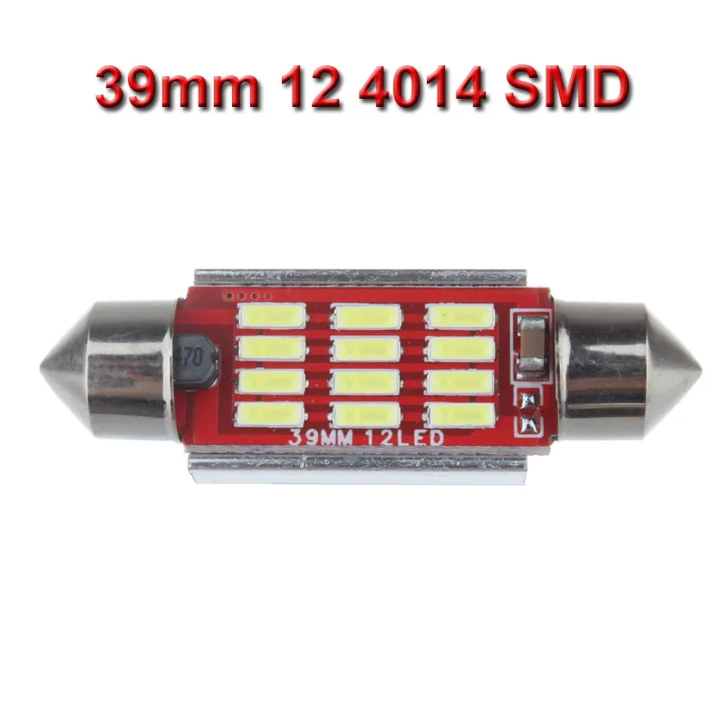 Супер яркий высокое качество 4014 SMD 12 Светодиодный s C5W гирляндная шина Canbus купол чтения белый автомобиль Светодиодный лампочки нет ошибок 12 V 24 V 31/36/39/41 - Испускаемый цвет: 39mm