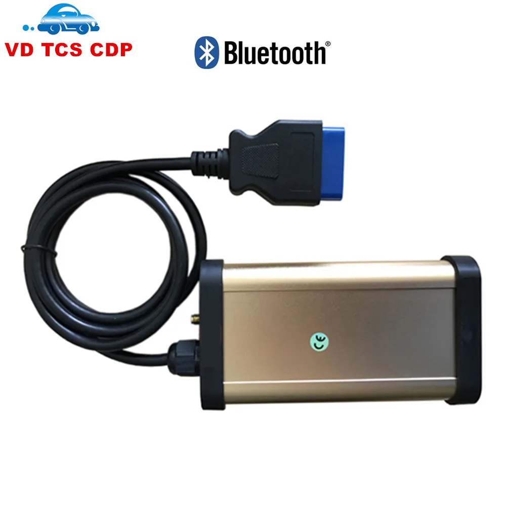 Золотой дизайн VD TCS CDP Pro Plus диагностический сканер с Bluetooth для автомобилей и грузовиков OBD2 сканер диагностический инструмент