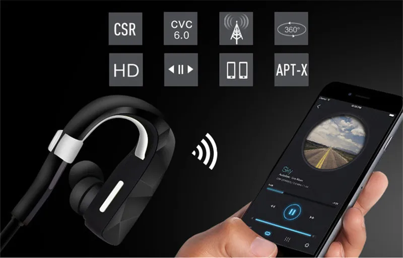 New Style Wireless Stereo 4.0 Bluetooth Headsets sweatproof Noise Cancelling with Microphone Earplugs Neckband type PE12 (10)