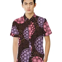 Модное мужское платье африканские Мужские Рубашки Африканский праздничный узор рубашки с коротким рукавом Индивидуальные африканские печатные рубашки для мужчин