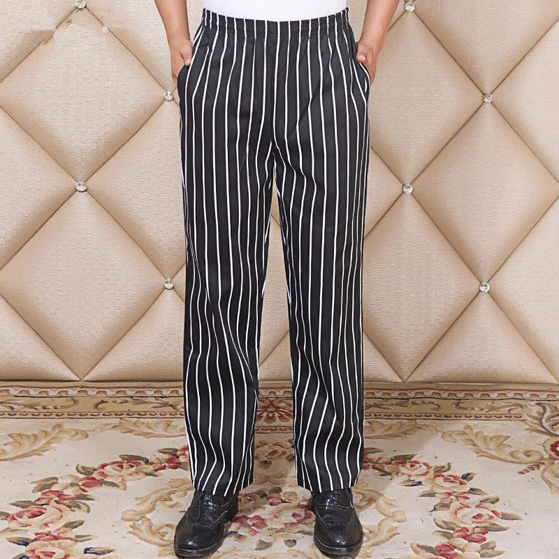 Newest Restaurant Chef Uniform for Men Pants Kitchen Trouser Chef Uniforms for man Pants Elastic Waist Bottoms Working Clothes