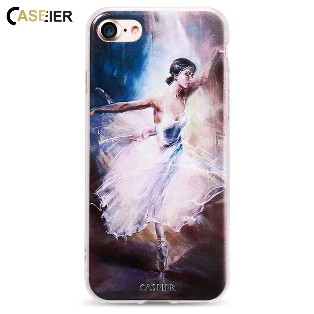 Чехол для телефона CASEIER Ballet Girl iPhone 8 7 6 S Plus X XS SE 5 5S мягкий чехол из ТПУ Samsung S6 S7 S8 Edge