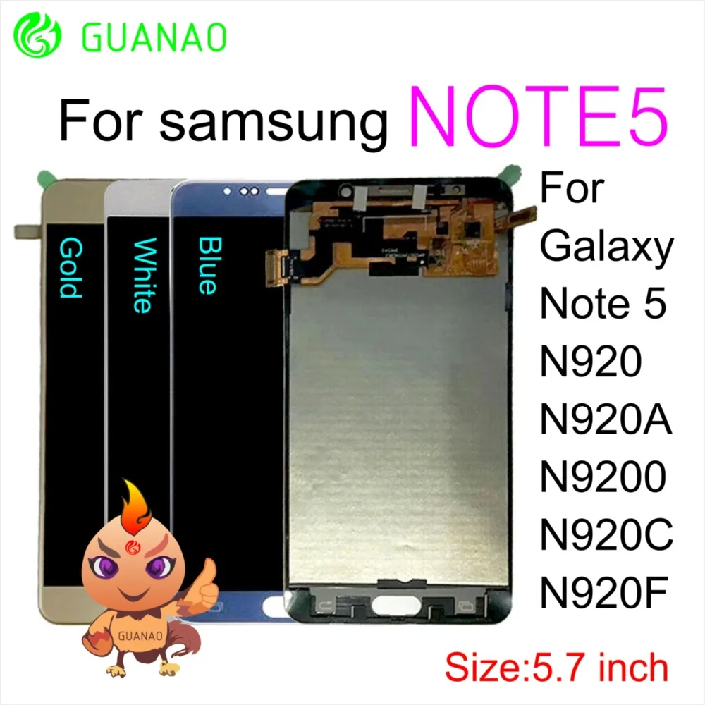 

For Samsung Galaxy Note 5 Note5 N920 N920A N9200 N920C N920F LCD Display with Touch Screen Digitizer Assembly Replacemnt Screen