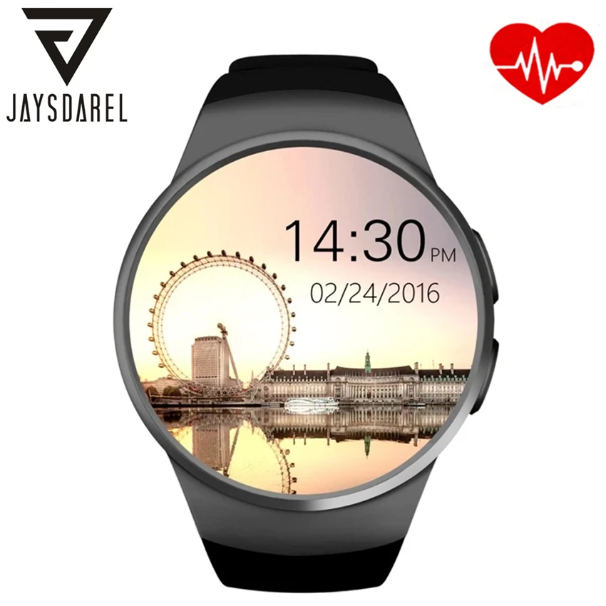 

JAYSDAREL KW18 Heart Rate Monitor Smart Watch Full Screen Support SIM TF Card Bluetooth Smart Wristwatch for Android iOS