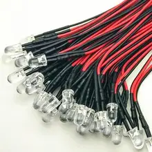 F5 5 мм мигает теплый белый красного, зеленого, синего, желтого, оранжевого, розового и фиолетового цветов 7 цветов светодиодной вспышкой 3V 6V Светодиодный светильник с 20 см провода x 100 шт