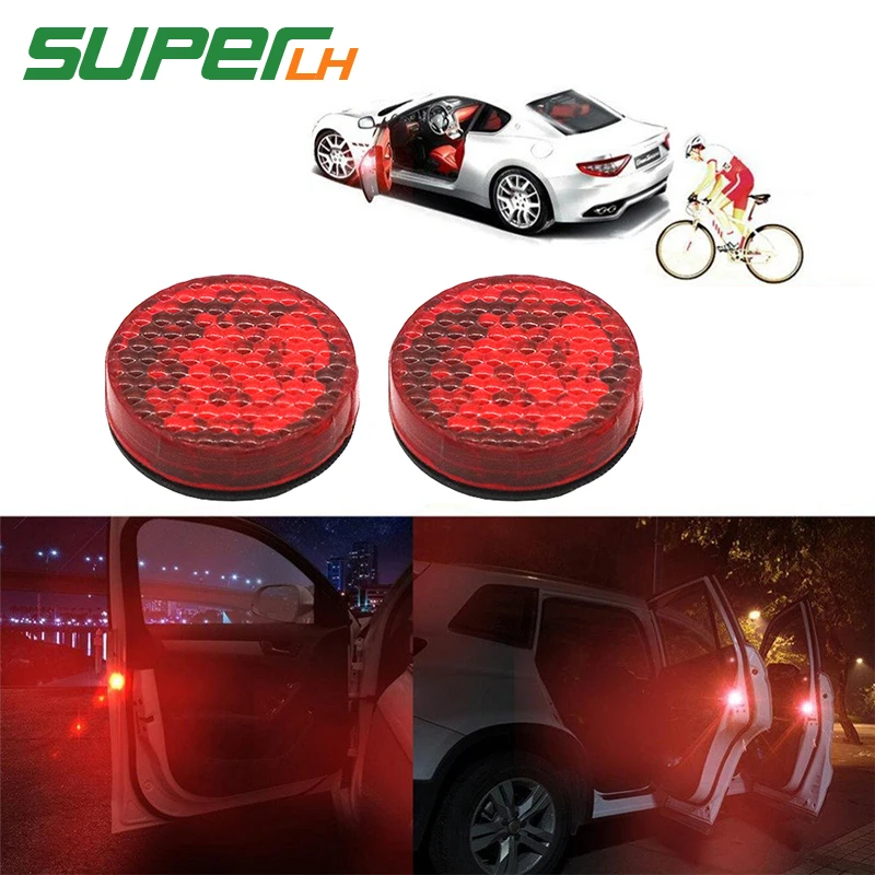 

2pcs Universal General Car Door LED Opening Warning lamp safely Flash Light Red Kit Wireless Anti-collid signal light Car stylin