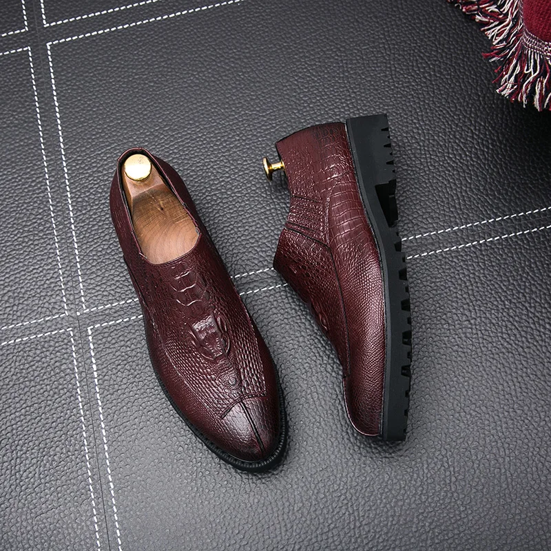 designer snake skin leather men shoes italian luxury brand fish platform party male footwear wedding dress oxford shoes for men (8)