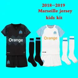 18 19 детская олимпийка de Marseille Maillot de foot комплект + носки 2018 2019 Ом рубашка для мальчиков полный набор 10 PAYET 19 L. GUSTAVO Детский комплект