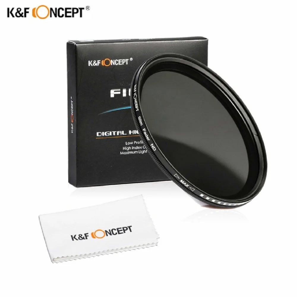 

K&F Concept 46mm ND2-400 djustable Fader Variable Neutral Density ND2 to ND400 Lens Filter for Nikon Canon Sony Fuji DLSR Camera