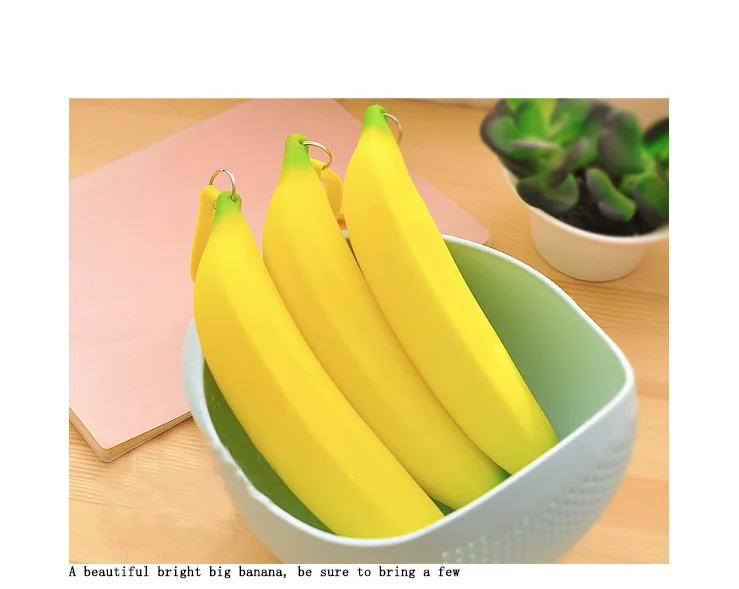 Портмоне пенал портативный милый банан силиконовая ручка сумки-кошельки
