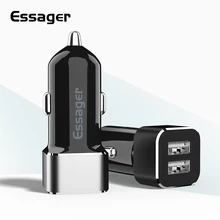 Essager двойной Переходник USB для зарядки в машине Led 2.4A Быстрая зарядка автомобиля USB зарядка для iPhone samsung Xiaomi Мобильный телефон зарядка в авто