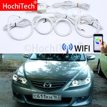 Wifi Wireless RGB Multi-Color LED Angel Eye Halo Rings Day Light DRL for Mazda6 Mazda 6 Mazdaspeed6 2002 2003 2004 2005-2008 Wifi Wireless RGB Multi-Color LED Angel Eye Halo Rings Day Light DRL for Mazda6 Mazda 6 Mazdaspeed6 2002 2003 2004 2005-2008