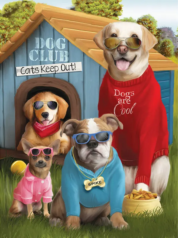  -5D-DIY-diamond-embroidery-dogs-are-cool-cat-diamond-painting-Cross-Stitch-full-square-Rhinestone