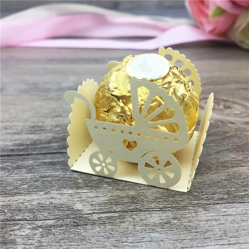 50Pcs Laser Cut Chocolatr Bar Wedding Favors and Gifts Baby SHower Paper Candy Box Bar Wedding Decorations and Party Supplies