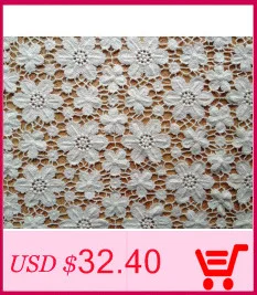 Винтажная кружевная ткань, бежевая хлопковая гипюровая ткань с цветочным узором, двусторонний дизайн