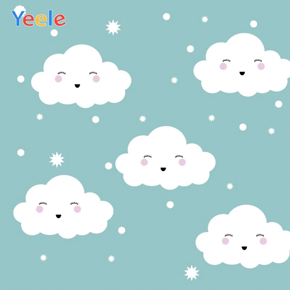 Фоны для фотосъемки Yeele с изображением белых облаков голубого неба улыбающегося