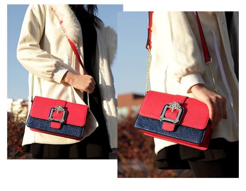 Just star women leather messenger bag 22