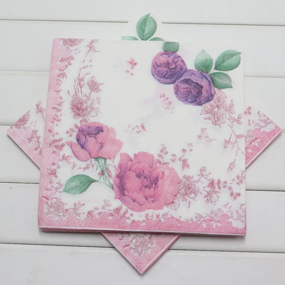 H1513 Wedding Accessories Wedding Napkins Print Vintage flower paper