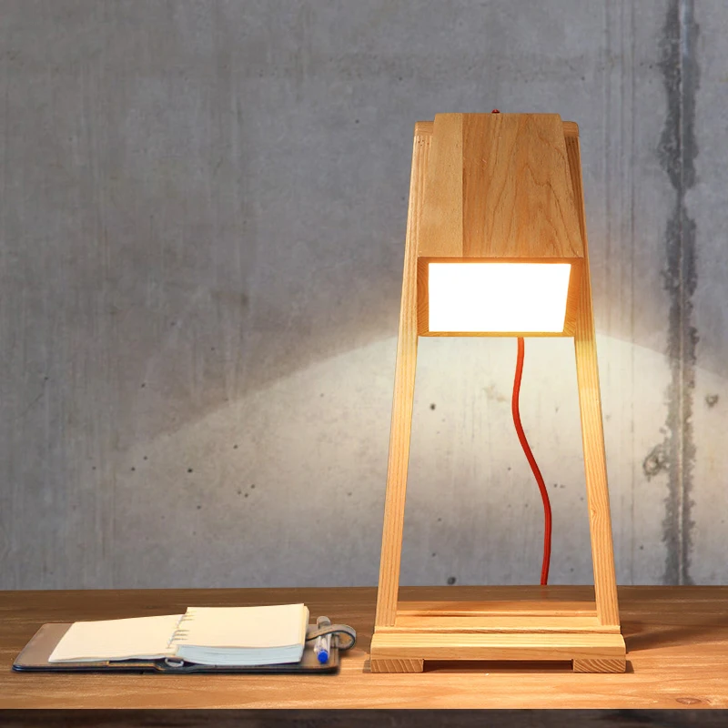 wooden reading lamp
