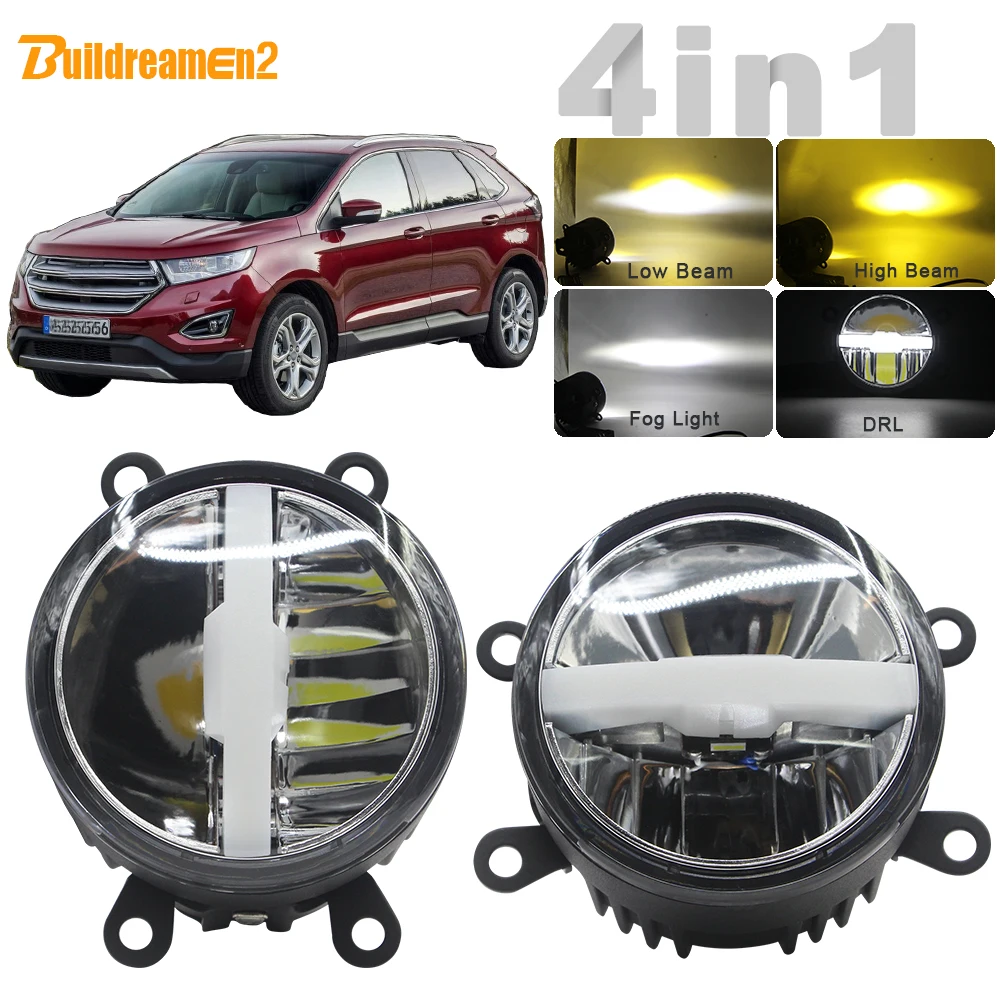 

4in1 Car H11 LED Bulb Fog Light + Headlight High Beam Low Beam + DRL With Harness Wire 5000LM 12V For Ford Edge 2015 2016 2017