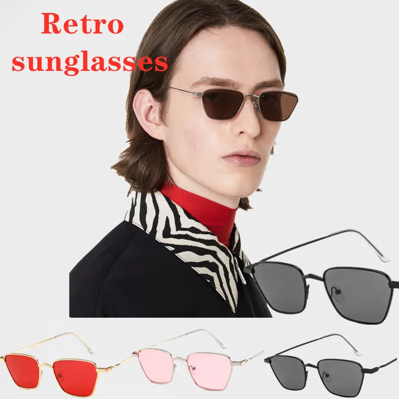 70s John Lennon винтажные маленькие ромбовидные солнцезащитные очки металлические