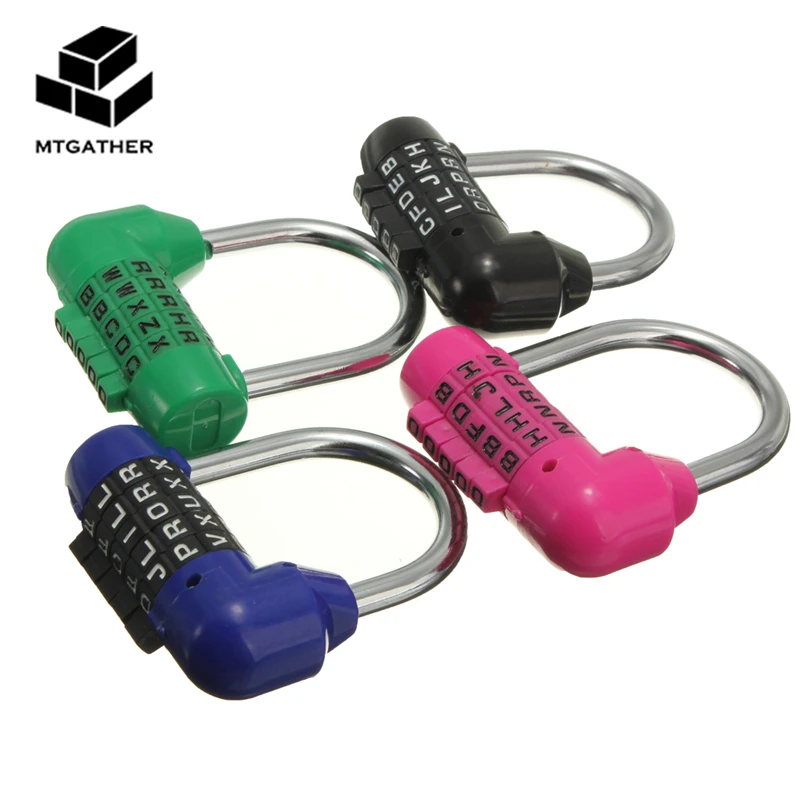 

MTGATHER Shackle Five Digit Number Wordlock Word Combination Security Padlock Hardened Steel Plastic Shell And Stainless Steel