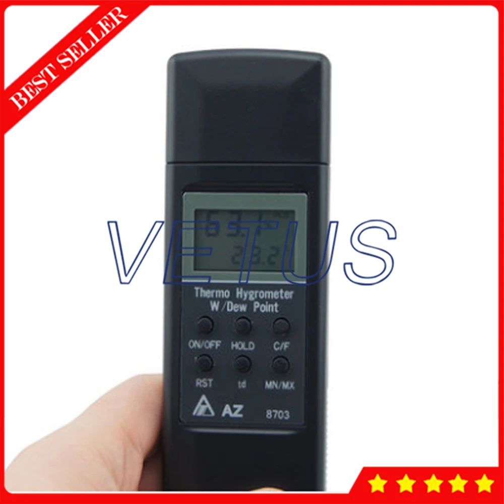 

AZ8703 Pocket Digital Hygrometer Dew point Meter Temp Humidity Meter With -20 to 50 'C Temp Range